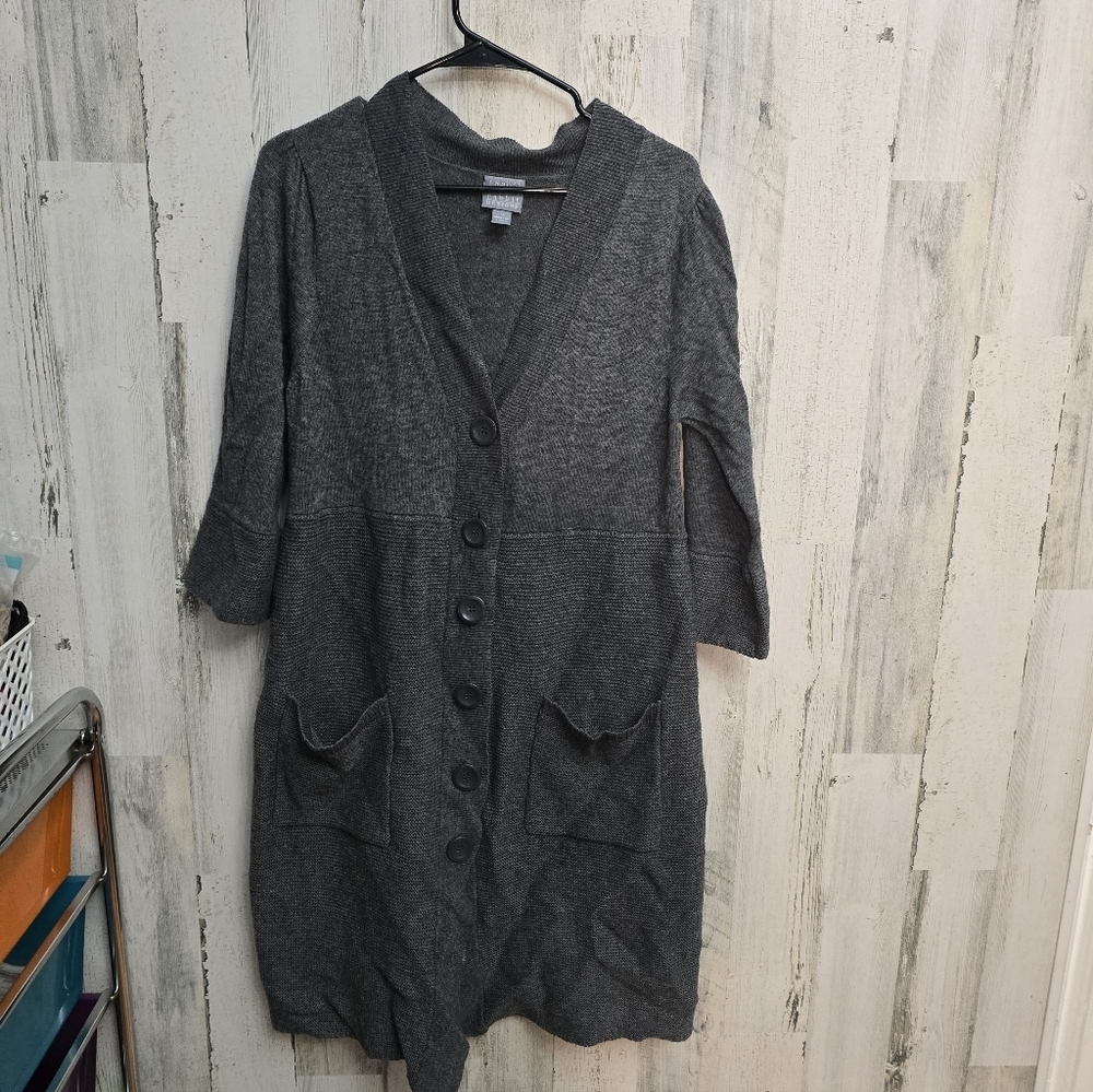 Rabbit Rabbit Rabbit Designs 55% Wool Gray Button-Up Sweater Womens Size XL - Picture 10 of 10